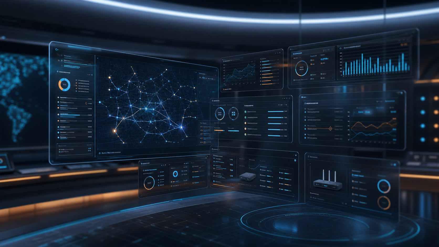 Centro de control futurista para operacion ISP